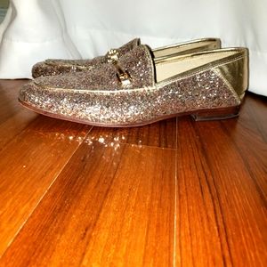 Sam Elderman Molten Gold Glitter Loraine loafers !